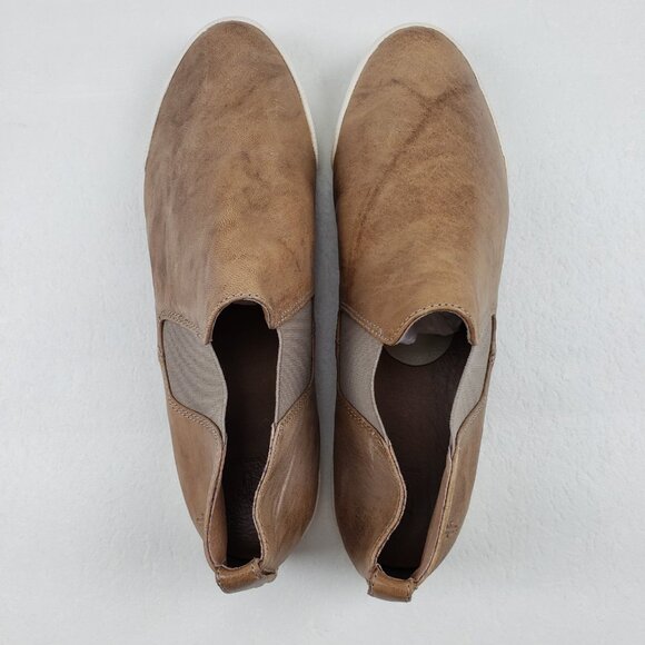 Frye Melanie Slip On Sneaker Chelsea Bootie Womens 9 Brown Leather Casual Shoe - Picture 8 of 12